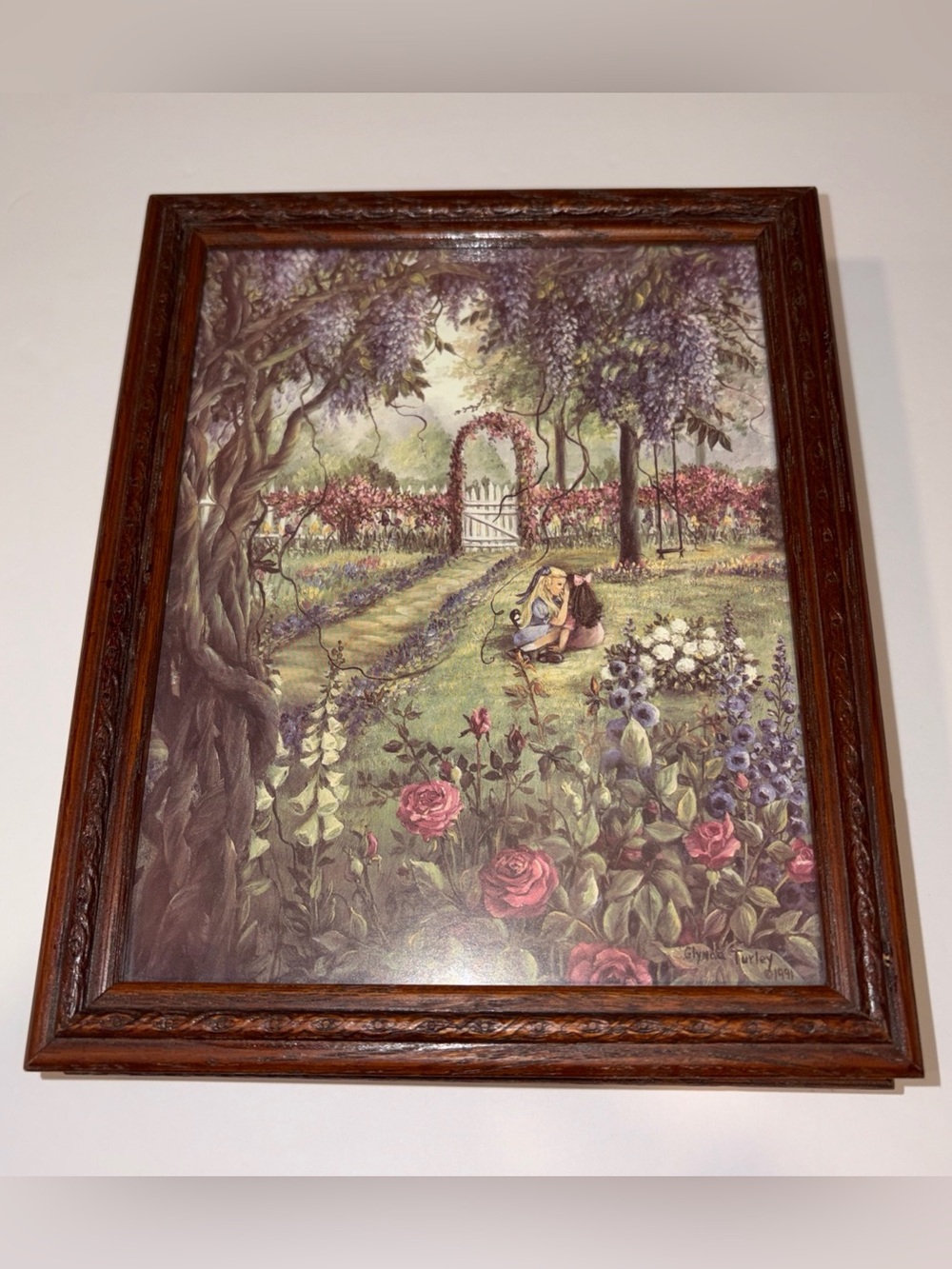 Glynda Turley Limited Ed Print Secret Garden II Framed Trinket Jewelry Lined Box